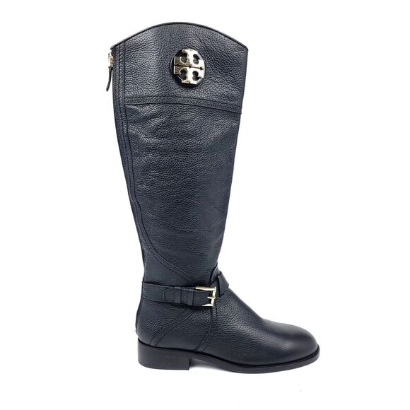 TORY BURCH Adeline 20mm Tumbled Leather Tall Riding Boots